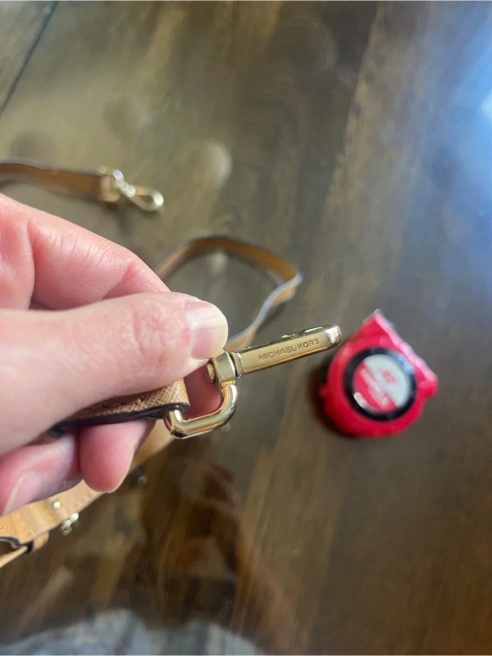 Michael Kors Tan Purse Strap with Gold Hardware